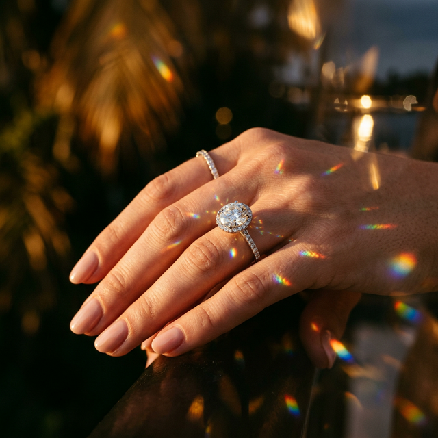 Diamond ring showing 4Cs quality — Irdoja Diamonds