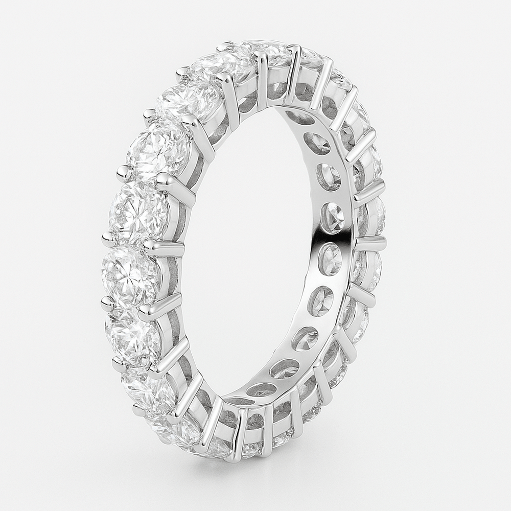 4.40ct round lab diamond 18k eternity ring