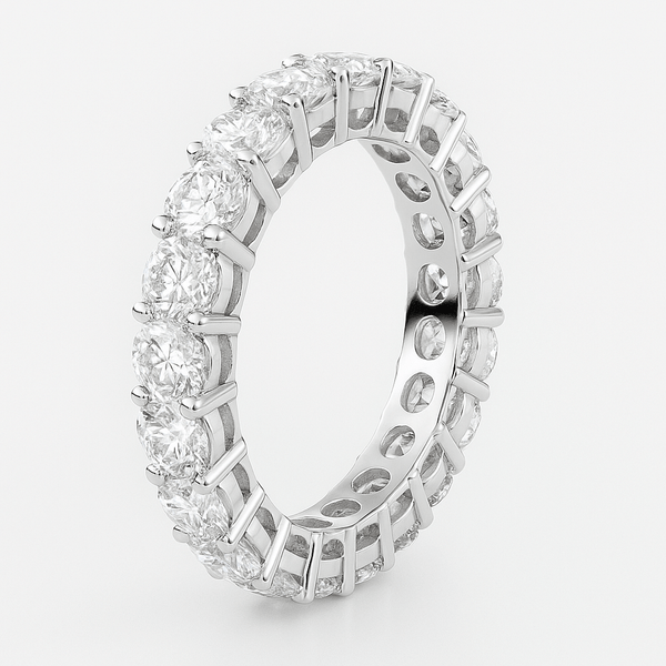 4.40ct round lab diamond 18k eternity ring