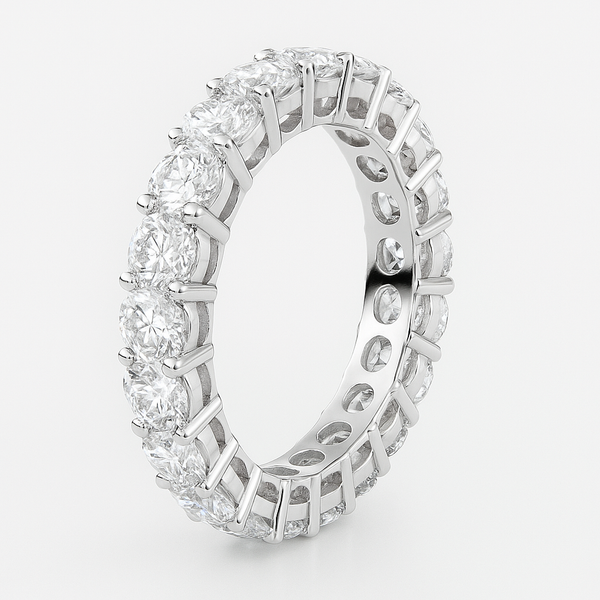 4.40ct round lab diamond 18k eternity ring