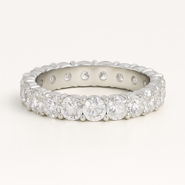 4.40ct round lab diamond 18k eternity ring