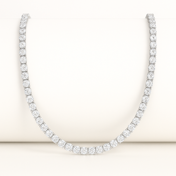 24.50tcw Lab Diamond Tennis Necklace (16") in 18K White Gold
