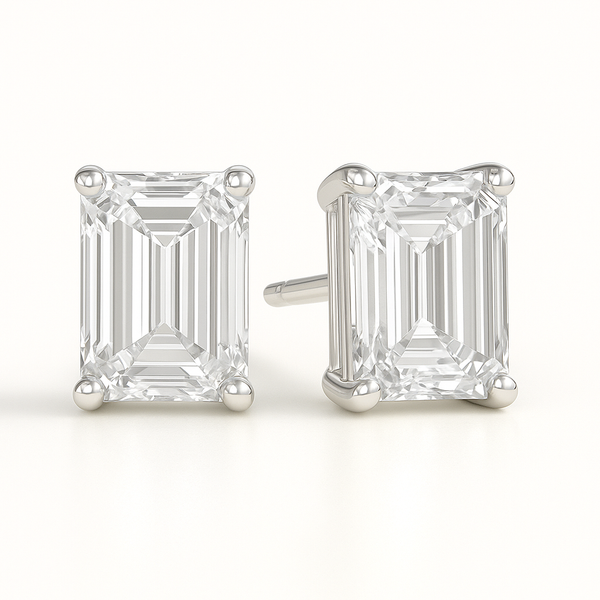2tcw Emerald cut Lab-Grown Diamond Studs