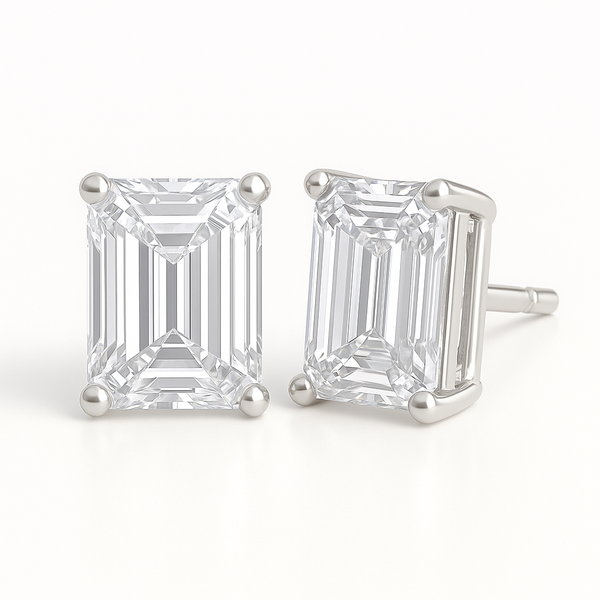 2tcw Emerald cut Lab-Grown Diamond Studs
