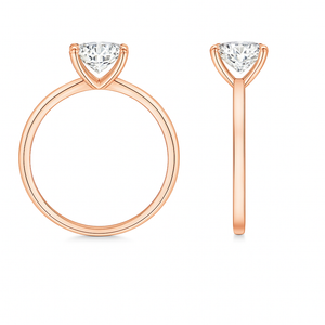 Round brilliant lab diamond solitaire ring in 18k white gold, size 4.5, showcasing a stunning 3 carat diamond.