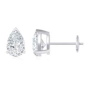 Lab-Grown Pear-Shaped Diamond Solitaire Stud Earrings
