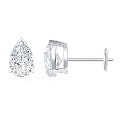 Lab-Grown Pear-Shaped Diamond Solitaire Stud Earrings