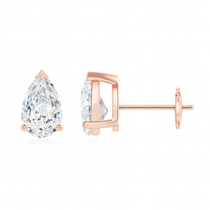 Lab-Grown Pear-Shaped Diamond Solitaire Stud Earrings