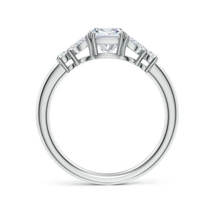 Cushion Lab diamond engagement ring with double-claw prongs in white gold by Irdoja Diamonds.