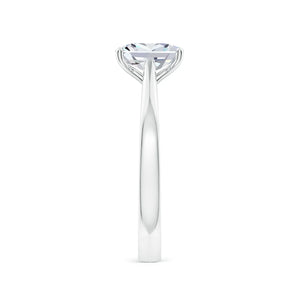 Cushion Lab-Grown Diamond Cathedral Ring in 14K/18K gold, featuring a 1-carat diamond on a tapered band.