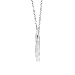 Diamond Interlocking Circle Necklace 18K Gold Pavé Eternity in white gold showcasing prong-set diamonds and elegant design.
