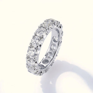 Round lab-grown diamond eternity band in platinum