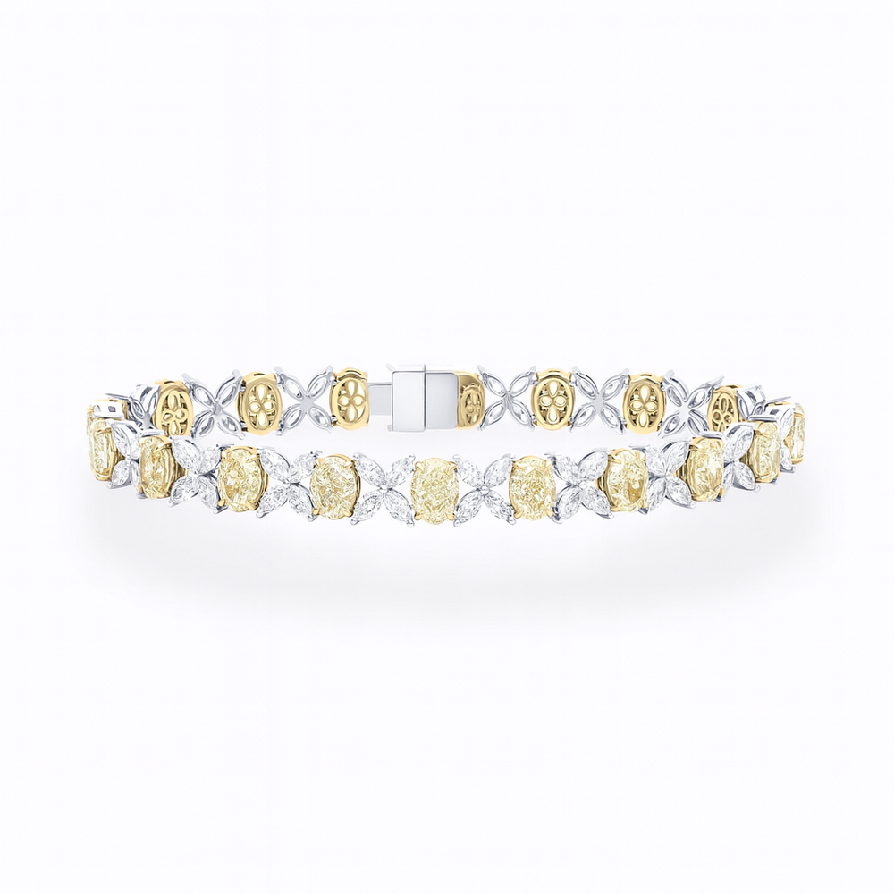Fancy Yellow & White Lab Diamond Bracelet