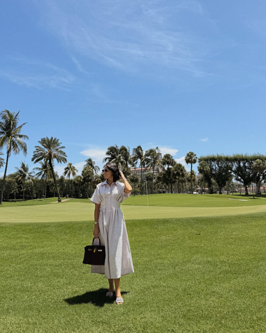 Margo Irdoja on a golf course in Palm Beach