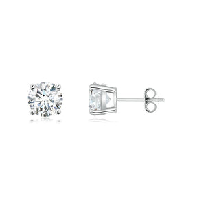 Lab-Grown Diamond Stud Earrings showcasing radiant round brilliant diamonds in a classic stud design.