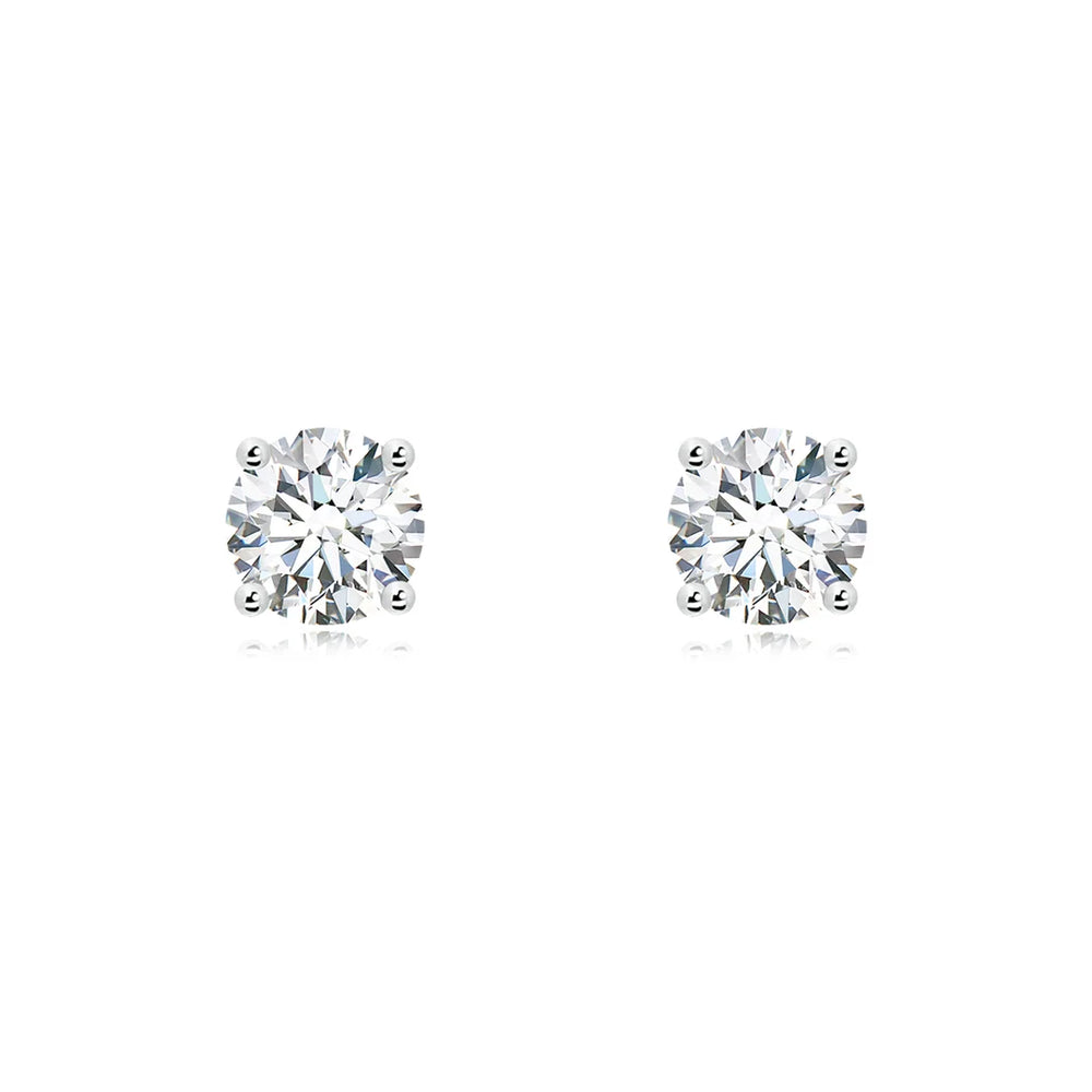 Lab-Grown Diamond Stud Earrings featuring round brilliant diamonds in a classic stud design.