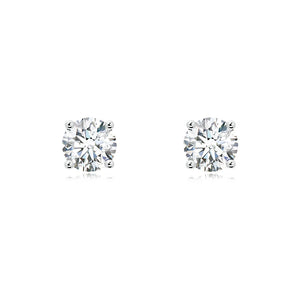 Lab-Grown Diamond Stud Earrings featuring round brilliant diamonds in a classic stud design.