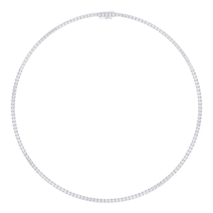 Lab-grown diamond tennis necklace in 18K white gold, 16" length, featuring a flawless E VVS finish from Irdoja Diamonds.