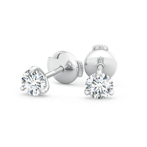 Lab-grown diamond stud earrings in a three-prong martini setting, showcasing brilliant sparkle and elegance.