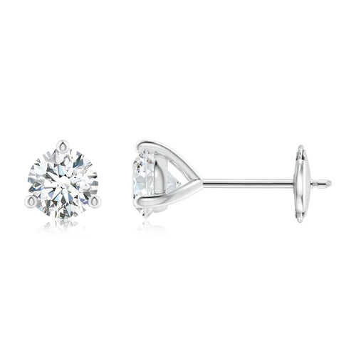 Lab-grown diamond stud earrings in a martini setting, showcasing brilliant round diamonds for elegant style.