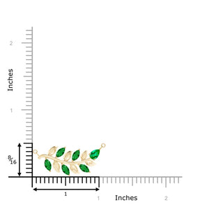 Natural emerald tree branch pendant necklace in 14K yellow gold, featuring 0.85ct emeralds, by Irdoja Diamonds.