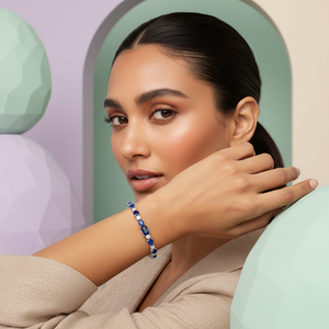 Blue Sapphire Diamond Multi-Shape Tennis Bracelet 18K Gold — 18k gold bracelet | Irdoja Diamonds