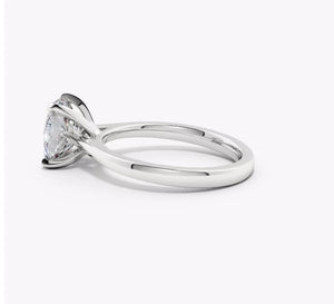 Cushion Lab-Grown Diamond Cathedral Ring - Tapered Band 14K/18K
