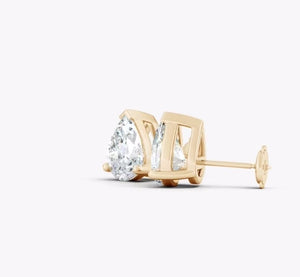 Lab-Grown Pear-Shaped Diamond Solitaire Stud Earrings