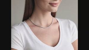 17.60 Carat Lab Diamond Tennis Necklace (16") in 14K White Gold
