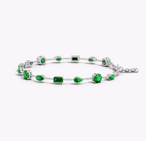 Lab-Grown Emerald Multi-Shape Bracelet 6.50 tcw