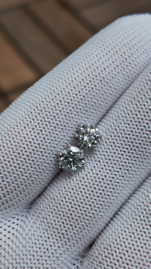 Round Lab Diamond Stud Earrings in White Gold