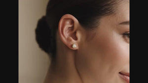 Round Lab Diamond Stud Earrings in White Gold