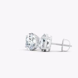 Lab-Grown Oval Diamond Solitaire Stud Earrings