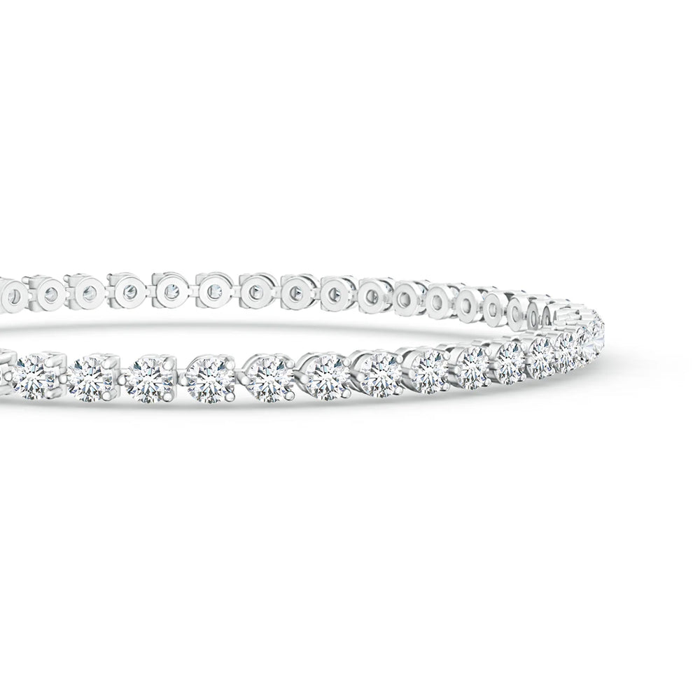 Prong-Set Round Lab-Grown Diamond Tennis Bracelet featuring round brilliant diamonds in a delicate prong setting.