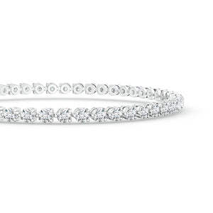 Prong-Set Round Lab-Grown Diamond Tennis Bracelet featuring round brilliant diamonds in a delicate prong setting.