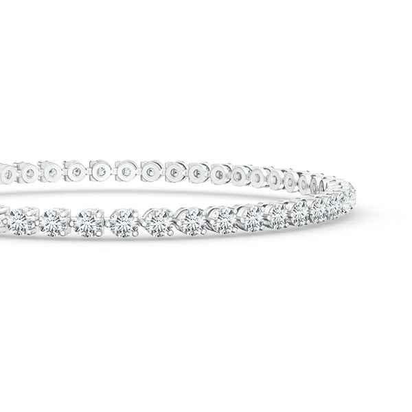 Prong-Set Round Lab-Grown Diamond Tennis Bracelet featuring round brilliant diamonds in a delicate prong setting.