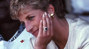 3.70ct Princess Diana Style Sapphire & Diamond Halo Ring (PT950)