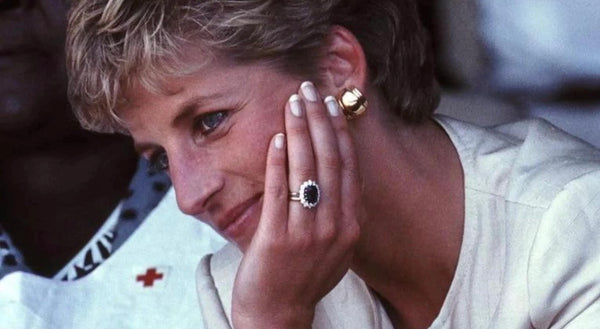 3.70ct Princess Diana Style Sapphire & Diamond Halo Ring (PT950)