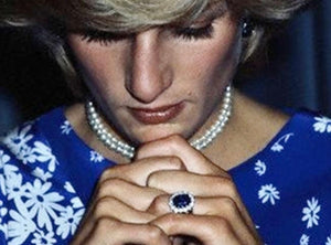 3.70ct Princess Diana Style Sapphire & Diamond Halo Ring (PT950)