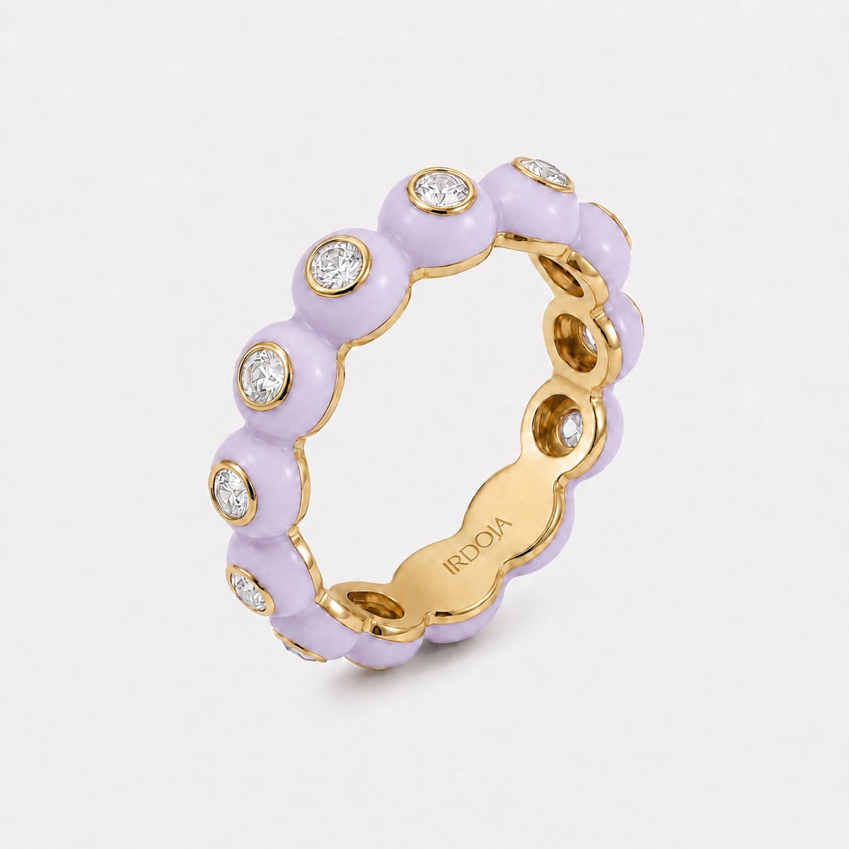 Irdoja Bubble eternity band in Lavender Dream enamel, 14K or 18K gold