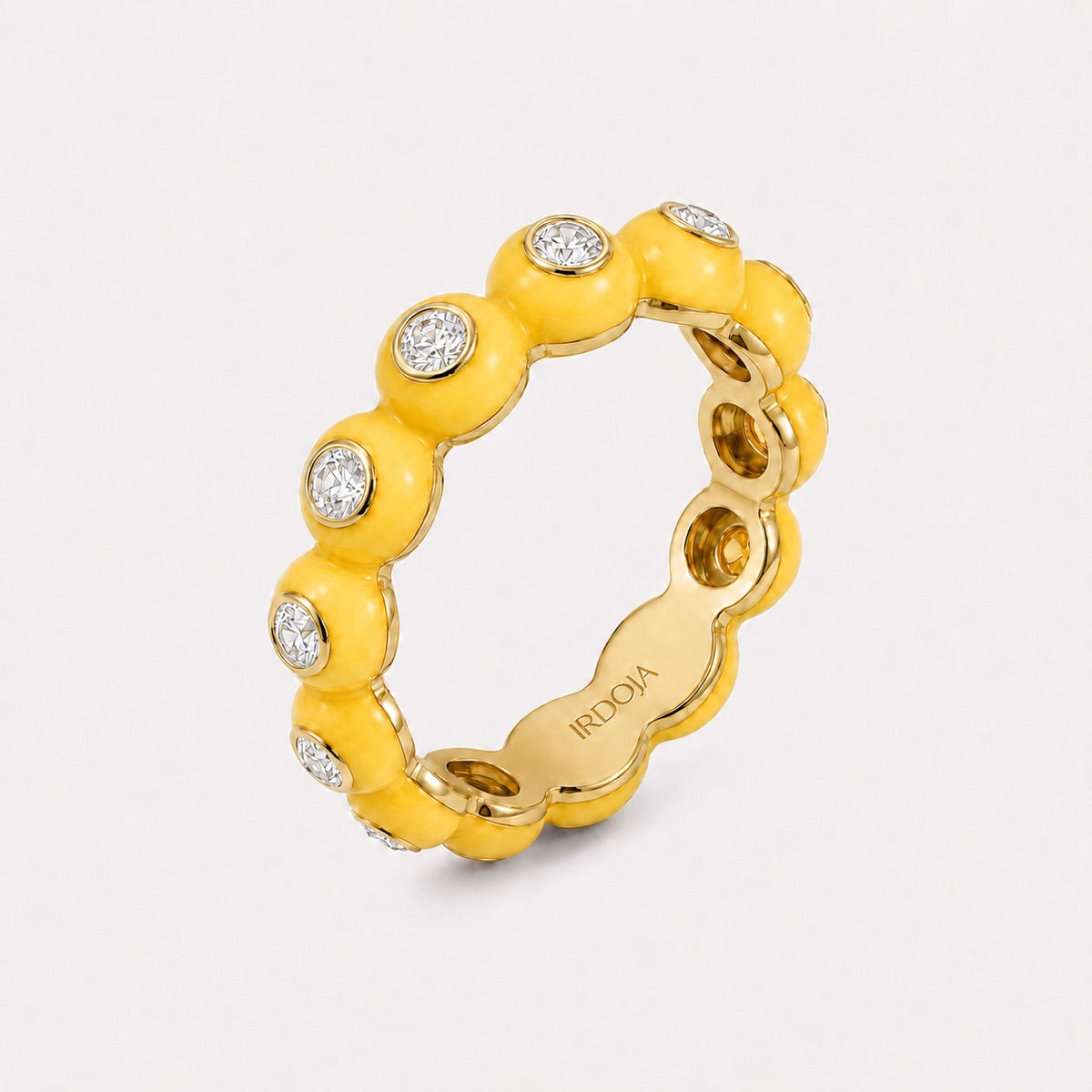 Irdoja Bubble eternity band in Lemonade enamel, 14K or 18K gold